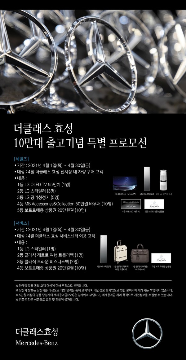 더클래스 효성, 메르세데스-벤츠 ‘10만 대 출고 기념 특별 프로모션’ 진행