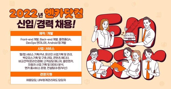 엔카닷컴, 2022년 1분기 대규모 신입/경력사원 채용