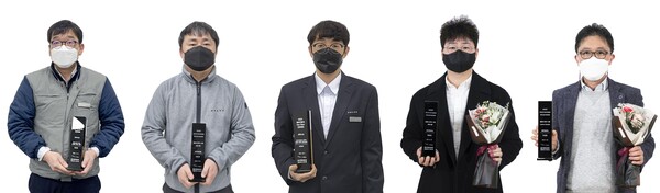 볼보자동차코리아 최우수 사원_(좌측부터)김명겸, 모준석, 이정국, 임광섭, 주상표