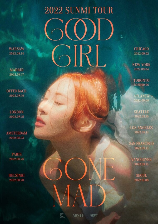 선미, 오는 14일부터 두 번째 월드투어 'GOOD GIRL GONE MAD' 진행. "유럽+북미 10개국 팬들 만난다"