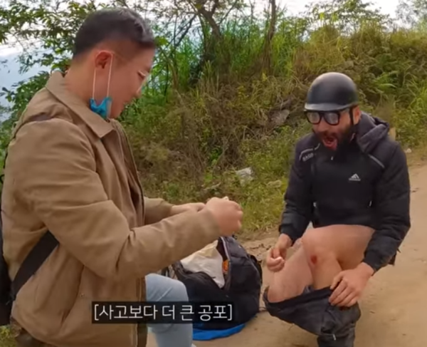 오토바이 사고 난 노홍철, 사고 영상 보니 '충격'
