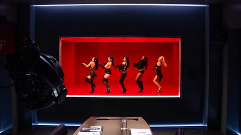 Behind the scenes of KATSEYE's 'Animal' music video featuring Demi Moore