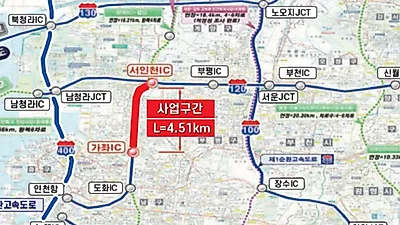 인천시, 가좌IC~서인천IC 구간, 왕복 4차로 지하화...2027년 준공 예정