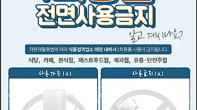 성남시, 4월부터 카페·식당 등 1만3000곳 1회용품 사용 금지