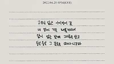 정동원, 새 미니앨범 '손편지' 가사 스포일러 이미지 공개. "그 꿈속을 떠다니고파"