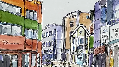 수원 산루리(향교로) 풍경, 스케치로 만난다