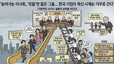 [데스크 칼럼] 늙어가는 이사회, ‘핏줄’만 젊은 그들... 한국 기업의 혁신 시계는 거꾸로 간다