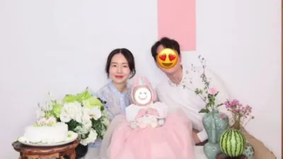 이정현, 직접 차린 백일상에 남편까지 공개
