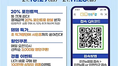 10월 29일부터 ‘인천 소상공인 온라인 특별 할인전’