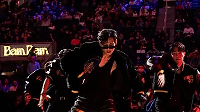 뱀뱀, 美 NBA 골든스테이트 하프타임 공연. “GSW와 콜라보 무대 눈길”