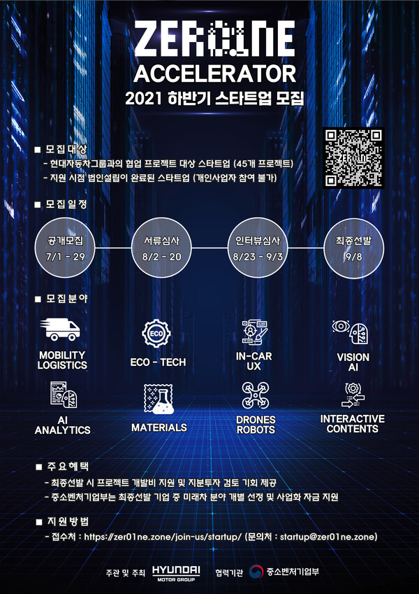현대차그룹, 2021년 하반기 ‘제로원 엑셀러레이터’ 스타트업 모집