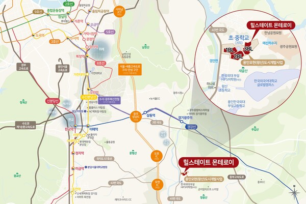 힐스테이트 몬테로이 지역도