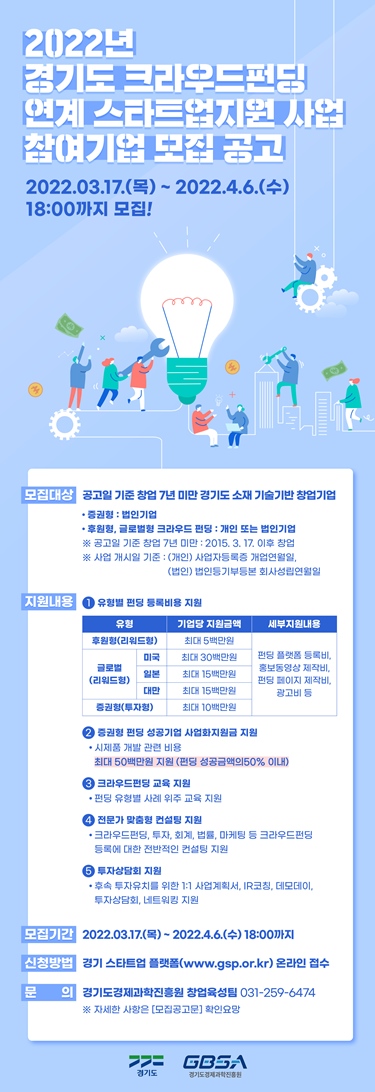 세계시장 꿈꾸는 경기 스타트업, 크라우드 펀딩으로 성공 창업 도전하세요!