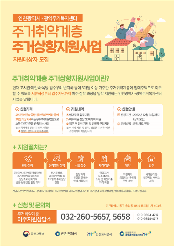 인천시, 주거취약계층 ‘집 걱정’ 던다
