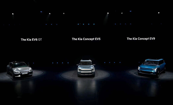 좌측 부터 EV6, EV5, EV9 
