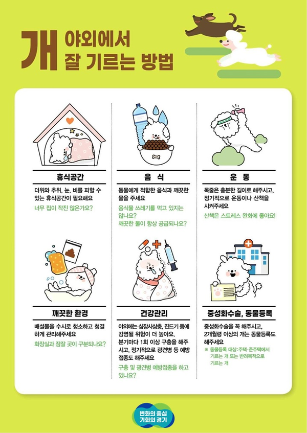 경기도, ‘실외사육견 중성화 수술지원’ 사업 운영에 따라‥31개 시‧군 지원