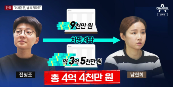 '전청조 전 연인' 남현희 계좌로 들어간 돈이 무려 '충격'